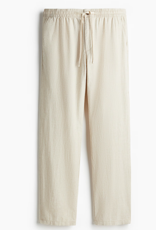 H&M | Regular-Fit Linen-Blend Pants