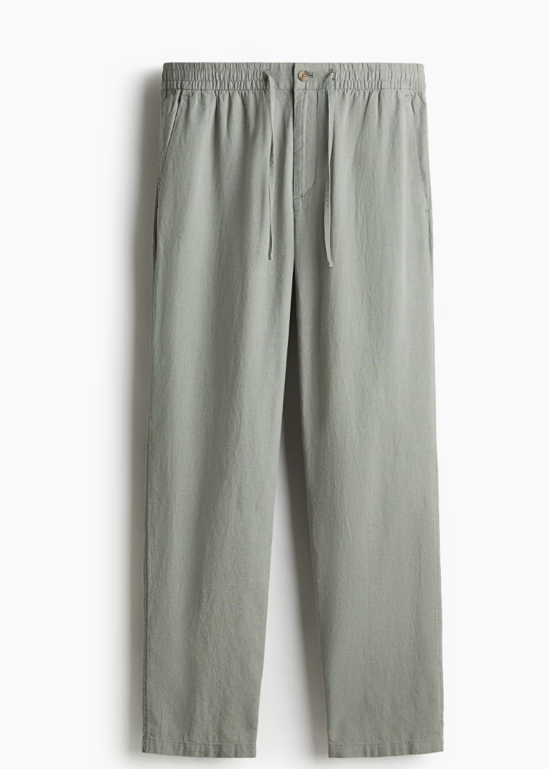 H&M | Regular-Fit Linen-Blend Pants
