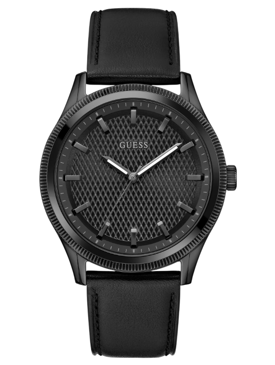 Guess | Black Leather Analog Watch